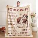 weigelia to My Wife Blanket - Romantic Anniversary, Christmas & Valentines Day Gifts for Wife, Cozy Fleece & Sherpa Throw Blanket for Bed, Couch or Sofa (Wood Tone, 50" x 60")