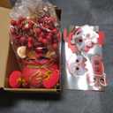 Chinese New Year Bonsai Tree Artificial Spring Festival Flower Pot Table Ornament Red Blessing Bucket Gold Berry Flower Arrangement Artificial Branches Fortune Lucky Tree for Indoor Home Decor