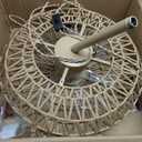 20'' Outdoor Gazebo Fan with Light, Outside/Indoor Hanging Rattan Ceiling Fan with Remote&APP Control, 3CCT Dimmable, 6-Speed DC Motor, Plug-in Wicker Woven Caged Ceiling Fans for Pergola Patio
