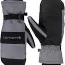 Carhartt Men's W.P. Waterproof Insulated Mittens (Large, Dark Grey/Black)