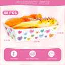50 Pcs Valentines Paper Food Trays, Disposable Conversation Heart Serving Tray Valentine's Decorations, Love Holder Snack Food Boats, Popcorn Hot Dog Container for Wedding Birthday Party Supplies