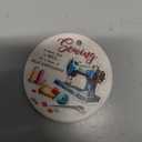 Sewing Machine Christmas Ornament 2025, Quilting Ornaments - Seamstress Gifts for Sewing Enthusiasts, Lovers, Sewers, Quilters Grandma, Mom - Round Ceramic Holiday Keepsake