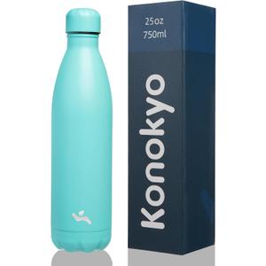 Insulated Water Bottles,25 oz Double Wall Stainless Steel Vacumm Metal Flask for Sports Travel,Turquoise