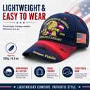 250th Anniversary Patriotic Baseball Cap, Embroidered USA Flag Hat, Adjustable Cotton Cap for Men Women, American Heritage Gift for Independence Day and Veterans Day Dark Blue