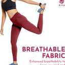 RIYU Crossover High Waisted Leggings Women's Yoga Pants Workout Clothes for Gym Activewear for Petite Sizes (Red, S)