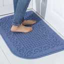 COSY HOMEER 32X20 Inch Anti Fatigue Kitchen Rug Mats are Made of 100% Polypropylene Half Round Rug Cushion Specialized in Anti Slippery and Machine Washable (32x20in Blue 1pc)