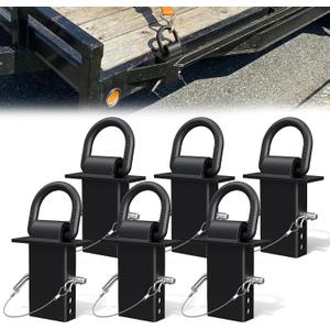 Stake Pocket D Ring, 18000lbs D Rings Heavy Duty Stake Pocket Tie Down for Trailers and Flatbeds Trucks, Removable Trailer Tractor Tie Down Accessories Anchor for Flatbed Cargo Trucks, 6 Pack