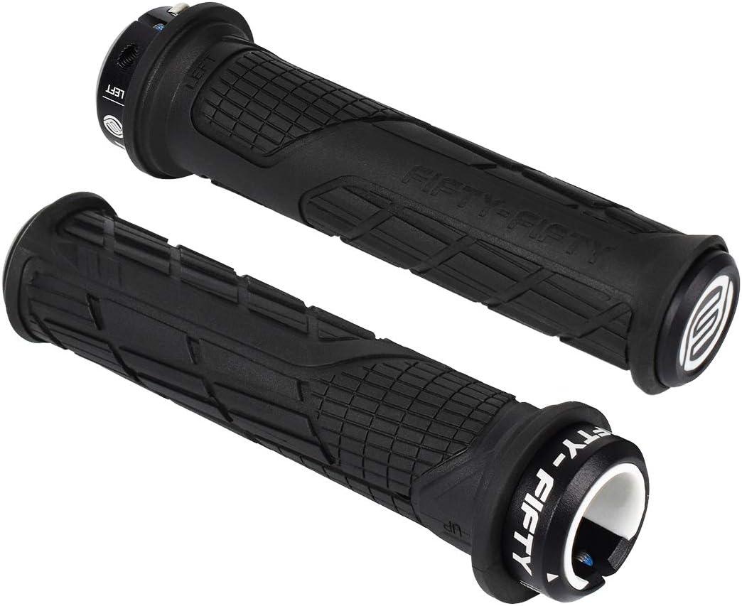 FIFTY-FIFTY Mountain Bike Handlebar Grips, Single Lock-on MTB Grips, Comfortable and Lock On, Non-Slip Bicycle Handle, Fit for All Mountain, Enduro, Downhill