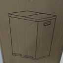 SIMPLI-MAGIC 60 Liter / 16 Gallon Rectangular Hands-Free Dual Compartment Recycling Kitchen Step Trash Can with Soft-Close Lid, Brushed Stainless Steel