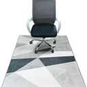 Office Chair Mat for Hardwood Floor & Low-Pile Carpet, 60"*48" Highly Premium Quality Under Desk Mat 3.86lbs Anti-Slip Rolling Chair Mat for Carpet/Laminate Floor Black White