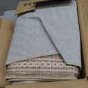 GarveeHome Washable Rugs 5x7 Rug for Living Room, Scalloped 5 x 7 Rug Solid Tan Jute Digital Printing Modern Low-Pile Carpet for Bedroom Dining Nursery Non Slip Mat with Rubber Back