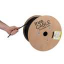 TRUE CABLE Cat6 Direct Burial Outdoor Bulk Ethernet Cable, Shielded F/UTP, 1000ft, Black, 23AWG Solid Bare Copper, Heavy Duty Outdoor, Waterproof, UV, 550MHz, PoE++ 100W (4PPoE), ETL Listed