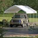ShelterLogic MaxAP Canopy Replacement Cover, White, 10 x 20 ft., One-piece, full valance, fitted cover^Same quality cover as the one delivered with the original canopy^Made of triple-layer, rip-stop, woven polyethylene fabric material^50+