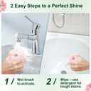 Hard Bristle Crevice Cleaning Brush & Non Scratch Soft Scrub Brush Set, 6-Pack: 4 Stiff Gap Grout Brush+2 Gentle Sponge Brush, Multi-Purpose Bathroom & Kitchen Cleaning Tool