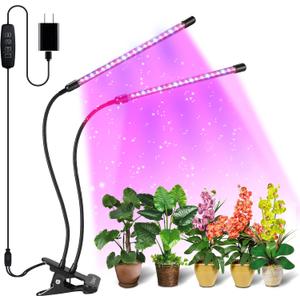 bseah Plant Lights for Indoor Plants, Full Spectrum Grow Lights, Auto ON & Off, Dimmable Lightness (1 Pack)