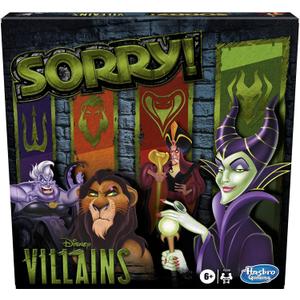 Hasbro Gaming Sorry! Board Game: Disney Villains Edition Kids Game, Family Games for Ages 6 and Up