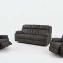 LUCKLIFE Recliner Sofa Set with Manual Recliners, Living Room Furniture Set with Reclining Couch, Loveseat and Armchair, Breathable Fabric Upholstery, Thick Cushions and Ergonomic Design, Dark Gray (3+1+1)