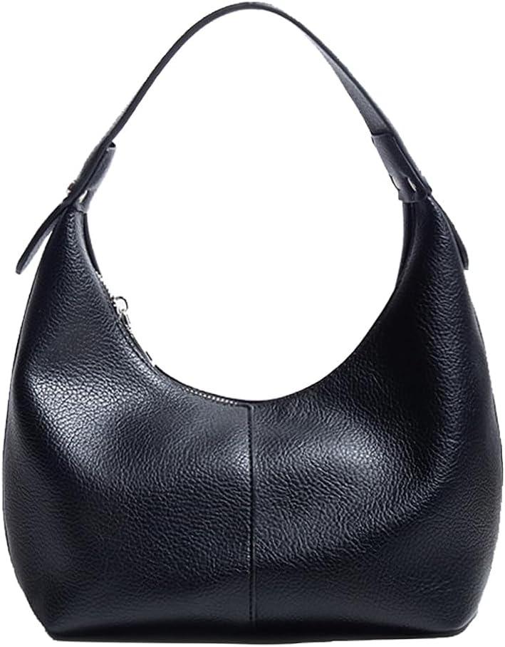 Women Vegan Leather Hobo Bag Crescent Shoulder Bags Slouchy Tote Handbag Y2K Clutch Purse