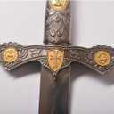 Stainless Steel Medieval Cross Crusader Knight Templar Sword for Collection, Cosplay, Display-32.9 Inch