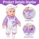 UZIDBTO 12" Baby Doll with Flower Pattern Backpack Carrier,12 Inch Realistic Baby Dolls with Clothes and Accessories Hanky Pacifier Bottle Diaper Toy Pretend Play Collection for 3+ Child Girls Gifts