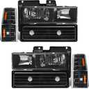 AXLAHA for 1994-1998 GMC Sierra/Yukon Headlights Assembly Pair | for 1994-1998 GMC Sierra / GMC Yukon /C/K 1500/2500/3500. OE 15602613/15602614, Halogen, W/O bulbs, Waterproof (Parts Only)