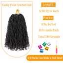 12 Inch Pre-Looped Yanky Twist Crochet Hair, 30 Strands/Pc, Mini Passion Twists, Senegalese Braiding Hair (Natural Black, 8 Pcs/Pack)