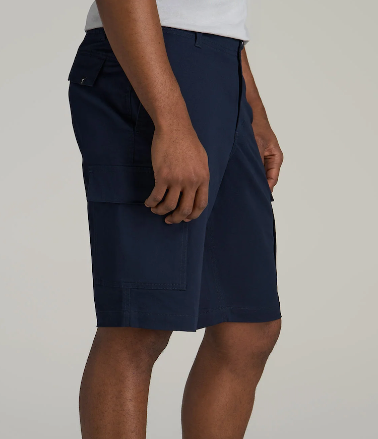 Pudolla Men's Hiking Cargo Shorts 9" Lightweight Outdoor Work Shorts for Men Travel Golf Camping Casual with 5 Zipper Pockets (XX-Large, Navy)