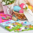 2 x Pack of 50, Happy Easter Napkins, Colorful Bunny and Egg Design Disposable Paper Napkins for Easter Table Decorations, Spring Birthday Holiday Party Supplies, 13x13 Inches Unfolded