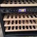 Phiestina Wine Refrigerator, 24 inch-46 Bottles Wine Cooler, Built-in Wine Fridge Under Counter or Freestanding Dual Zones, Auto Defrost with 6 Removable Shelves Glass Door for Home Office Bar