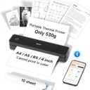 iDPRT MT610 Portable Thermal Printer, 300DPI HD Mobile-Travel-Printers, Inkless-Wireless-Small-Printer for Home Use, Office, Vehicles, Bluetooth Printers Supports 8.5 x 11 US Letter&A4&A5, Deep Black