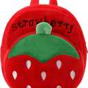 Toddler Backpack for Boys and Girls, Cute Soft Plush Animal Cartoon Mini Backpack Little For Kids 2-6 Years (Strawberry Red)
