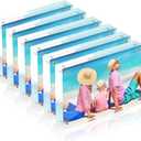 5x7 Acrylic Picture Frame Set of 6, 20mm Thick, Double-Sided Transparent Magnetic Frameless Photo Frame, Desktop Freestanding Display for Office or Home Decor
