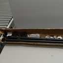 Double Curtain Rods with Square Heavy Duty Aluminum Alloy Finials - 72-144' Telescoping Rods, 1 Inch Front and 5/8 Inch Back - Matte Black