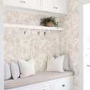 2 x Heroad Beige Brown Wallpaper Floral Wallpaper Peel and Stick Boho Contact Paper Vintage Wall Paper Removable Self-Adhesive for Bedroom Cabinets Decoration Thicken Vinyl 17.3" x 78.7"