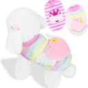 2 Pack Teacup Dog Clothes Warm Soft Fleece Extra Small Dog Sweaters for Puppy Chihuahua Yorkies Girl Fall Winter Cute Sweater Pet Clothes for Kitten, Rabbits, Guinea Pig,1.6-3lbs XXS (Pink)