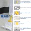 Midoneat Mop Bucket with Wringer, 22 Qt (5.5 Gallon), Handle, Wheels,Floor Cleaning, 16.5" L x 10.6" W x 26.4" H, Yellow,Add One Cotton Mop