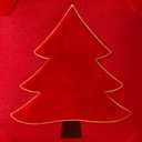 DFXSZ Christmas Pillow Covers 18x18 Yellow Line Red Christmas Tree Decoration Soft Plush Faux Fur Jacquard Throw Pillows for Bedroom Sofa Holiday Festivals Winter Home Decor PTK064B18