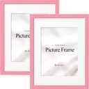 eletecpro 11x14 Picture Frames, Display Pictures 8x10 with Mat or 11x14 without Mat, Colorful Picture Frames Made of Engineered Wood and Acrylic for Wall or Tabletop Display, Hot Pink, Pack of 2 