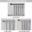 Grey Bedroom Curtains 63 Inch Length for Living Room 2 Panels Rod Pocket Burlap Canvas Look Linen Semi Sheer Dove Gray Light Filtering Curtains for Nursery Teen Boys Room Office Modern Decor 63 Long
