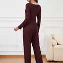 Two Piece Sets for Women Long Sleeve Wide Leg Tracksuits 2 Piece Lounge Sets Winter Casual Sweatsuits Matching Sets (Brown, L)