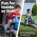 Step2 Up & Down Roller Coaster Kids Ride On Toy, Push Car, Indoor/Outdoor Playset, Made of Durable Plastic, Max Weight 50 lbs., for Toddlers 2-5 Years Old, Gray & Blue