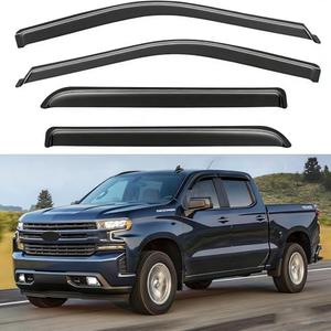 Window Rain Guard for 2019-2026 Chevy Silverado/GMC Sierra 1500 Crew Cab, 20-26 Silverado/Sierra 2500HD 3500HD, Window Visor Vent Wind Shade Deflector Shield Protector Sun,Tape-on, for Full-Size Cab