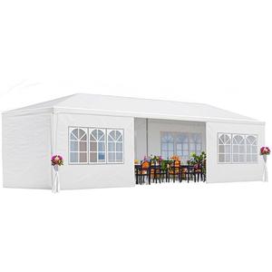 10' X 30' Outdoor Wedding Party Tent Canopy Tent with 8 Removable Sidewalls, Heavy Duty Waterproof Gazebo Patio Shelter for BBQ Camping Party Cater Events