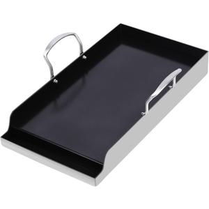 Utheer 19.5" x 10" Ceramic Nonstick Stainless Steel Griddle for Gas, Charcoal & Grill, Large Stove Top Griddle, Non-Toxic, PFAS/PFOA/PTFE Free, Oven Up to 500F, for BBQ, Camping & Kitchen