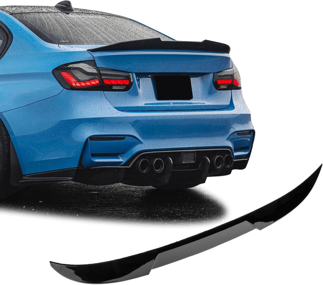 Spoiler Wing Rear Spoiler Compatible with BMW 3 Series F30 F80 M3 Sedan 330i 320i 328i 335i 340i 2013-2018 Trunk Tail Rear Trunk Lid,Glossy Black - CS Style