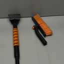 33" Extendable Snow Brush and Ice Scraper for Car Windshield, 2-in-1 Car Snow Brush & Ice Scraper with 360 Pivoting Brush Head and Comfortable Foam Grip for SUV Trucks Sedans,Orange