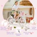 Bixike Princess Style Girls Bike with Basket for 2-13 Years Old Kids and Toddlers, 12 14 16 18 Inch Bicycle for Children with Training Wheels and Streamers, 20 Inch with Kickstand, Multiple Colors