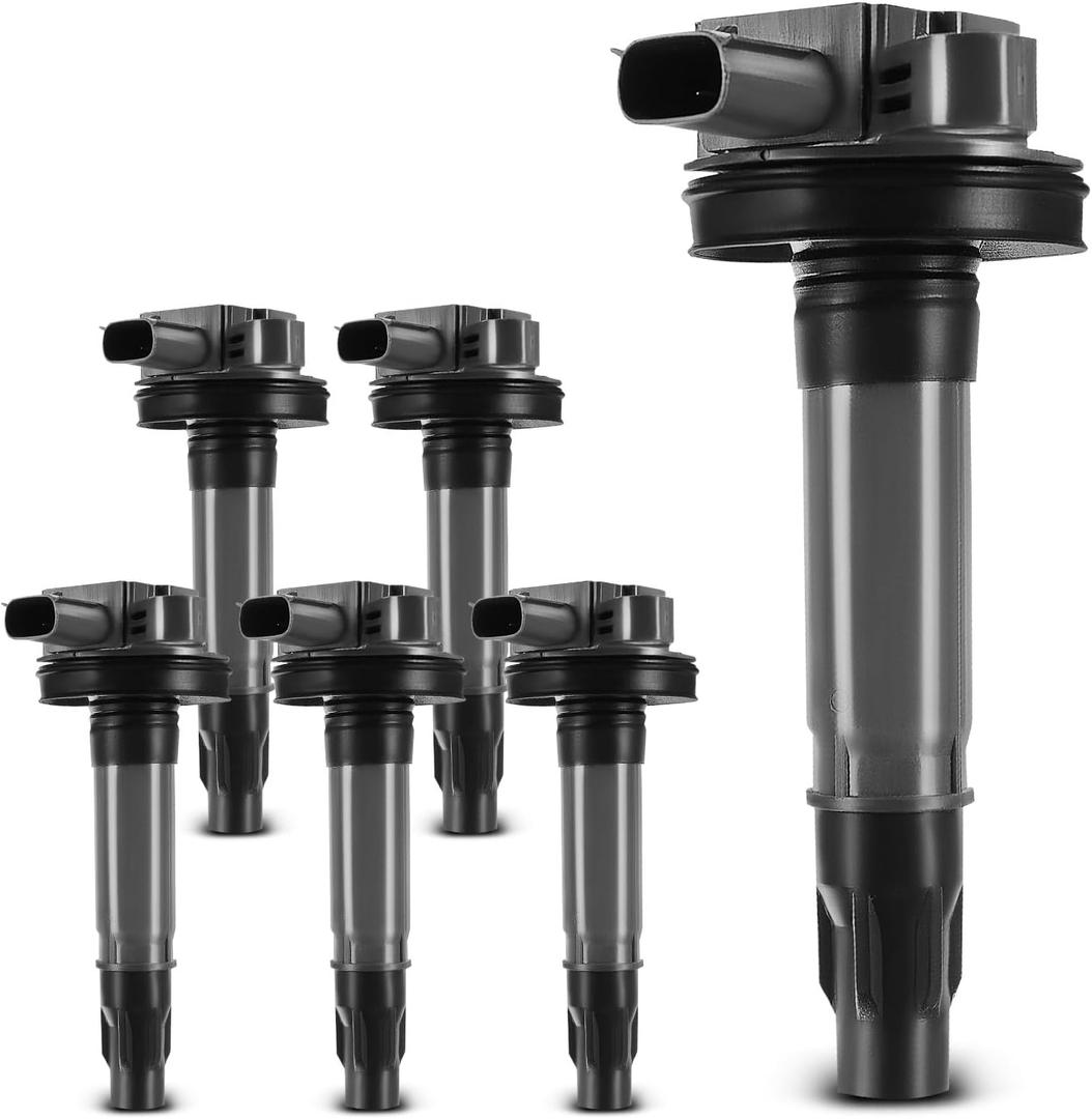 YHTAUTO Set of 6 Ignition Coil Packs Replacement for Ford Explorer F150 Mustang Edge Fusion Taurus, Lincoln MKS MKT MKK, Mazda 6 CX-9 Mercury Sable 3.7L 3.5L, Replace DG520