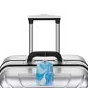 2 Pcs Blue Marble Luggage Tag for Suitcase, Steel Loop with Privacy Cover ID Label, Birthday Gift for Women Men Boy Girl Bag Baggage