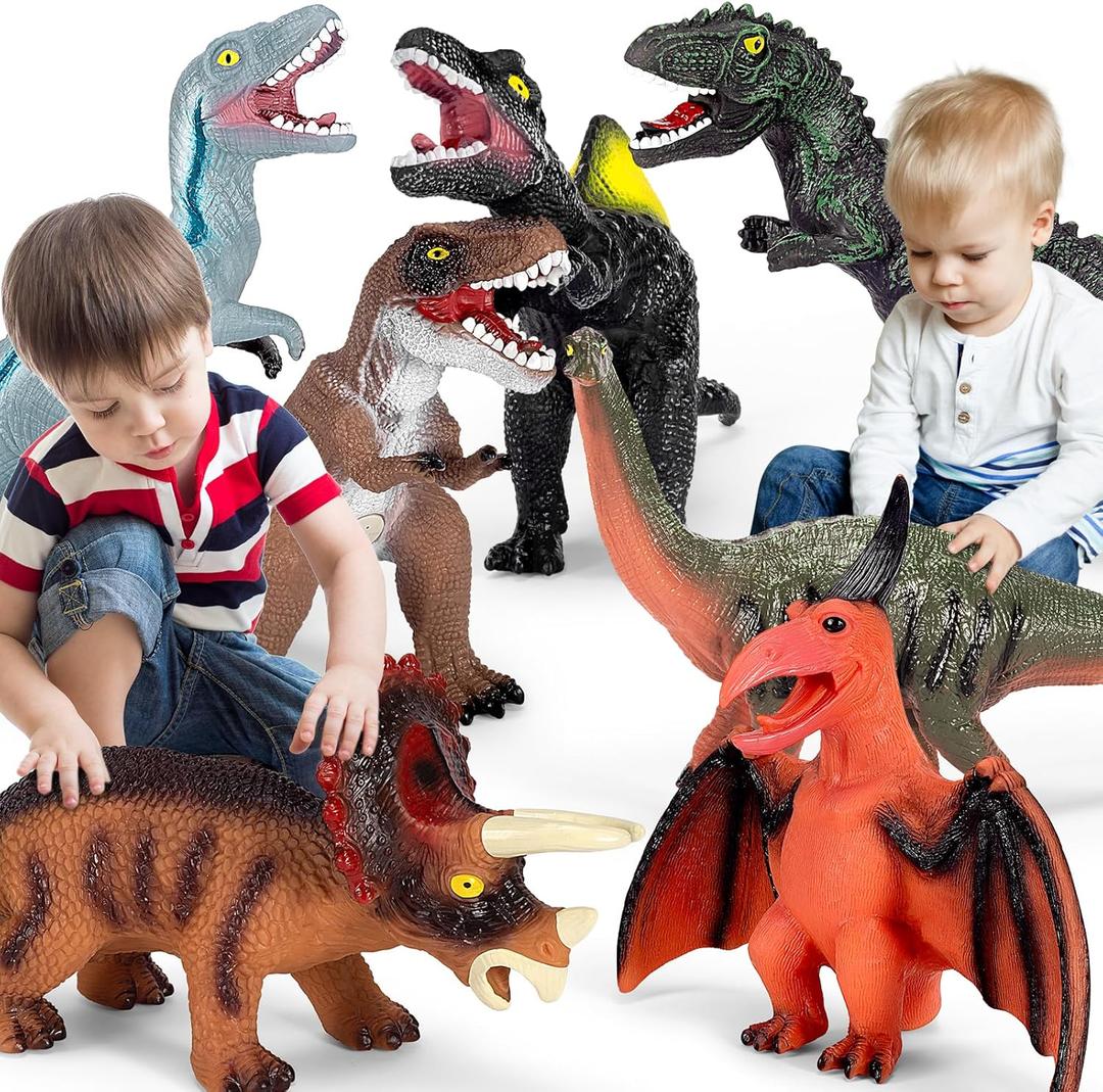 7 Piece Jumbo Dinosaur Toys Big Dinosaur Toy for Boys Realistic Giant Dinosaur Toys for Kids 3-5 -, Perfect Dinosaur Gifts for Kids